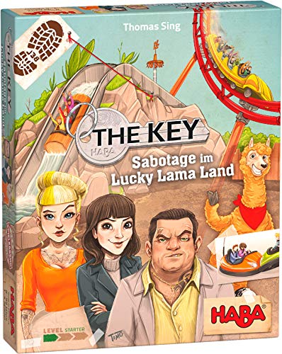 HABA 305855 The Key – Sabotaje en Lucky Lama Land, Juego a Partir de 8 años, Fabricado en Alemania, Color carbón