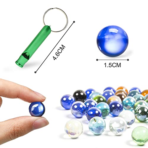 HAKACC Canicas de cristal, 50 unidades, multicolor para niños, bolas decorativas de cristal transparente