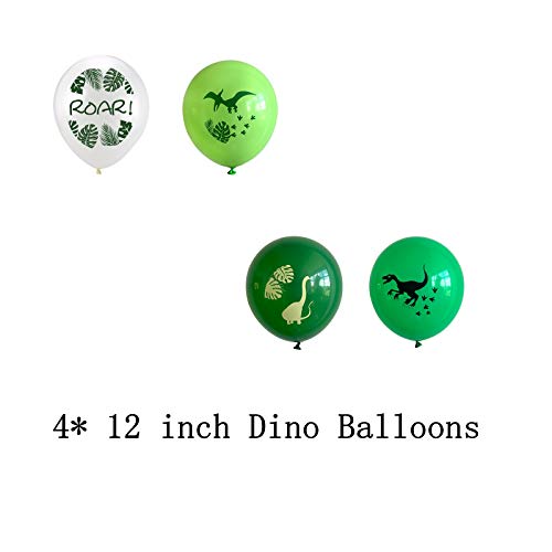 Haosell Globo de dinosaurios grandes 7 años, decoración para cumpleaños infantil, diseño de dinosaurios verdes – 1 globo XXL Dino + número 7 globos + 1 globo de estrella + 4 globos de dinosaurios