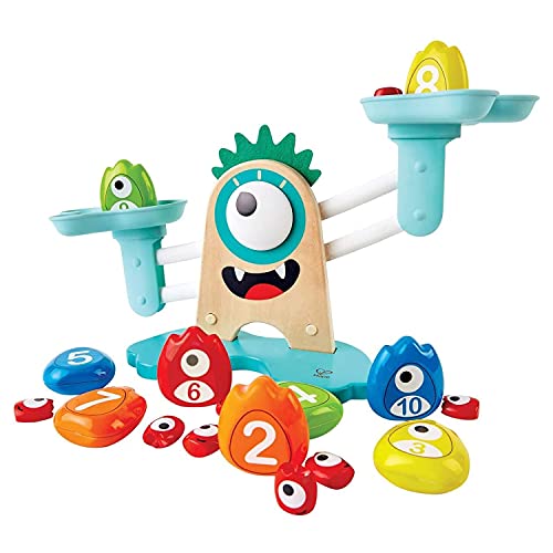 Hape Math Scale-Colourful, Educational Wooden Toy Monster Escala matemáticas – Colorido, Juguete Educativo de Madera (E0511)