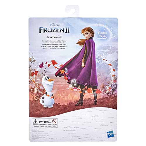 Hasbro Disney Frozen - Anna Cantante - Muñeca electrónica con Vestido Color Violeta - Inspirado en la película Frozen 2 - Multicolor - Modelo n. E6853IC0