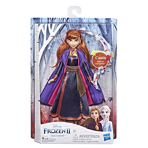 Hasbro Disney Frozen - Anna Cantante - Muñeca electrónica con Vestido Color Violeta - Inspirado en la película Frozen 2 - Multicolor - Modelo n. E6853IC0