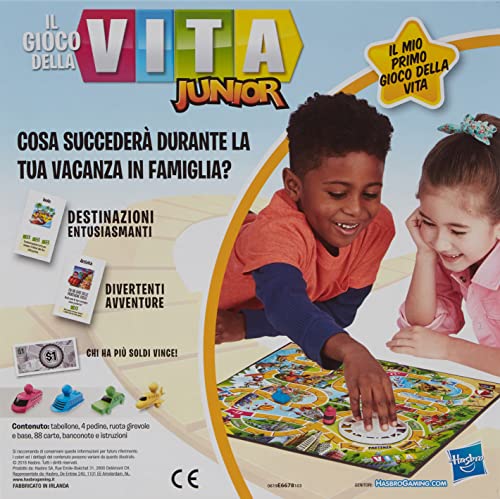 Hasbro Gaming El Juego de la Vida Junior (Juego en Caja para niños a Partir de 5 años, versión 2020 en Italiano)