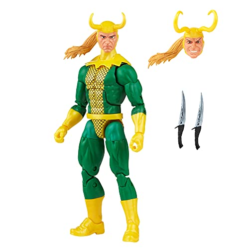 Hasbro Marvel Legends Series - Figura de Loki de 15 cm - En Embalaje Retro, con 3 Accesorios (F5883)
