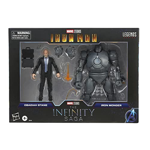 Hasbro Marvel Legends Series - Figuras de Obadiah Stane y Iron Monger de 15 cm - Personajes de la Saga Infinity - Diseño Premium - 2 Figuras y 8 Accesorios