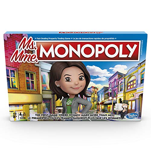 Hasbro - Ms Monopoly Board Game First Game Where Women Make More Than Men (English/French)