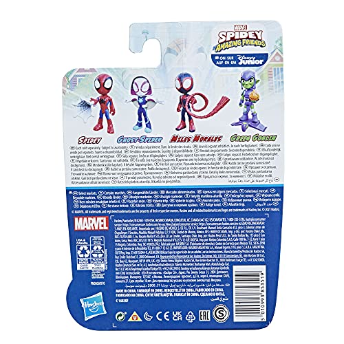 Hasbro Spidey and his Amazing Friends - Miles Morales - Juguete de acción de 15 cm con 1 Accesorio para niños a Partir de 3 años (F1936)