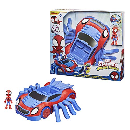 Hasbro Spidey y Sus fantásticos Amigos - Ultimate Web-Crawler Incluye vehículo spara Golpear y un Personaje de 10 cm, para niños a Partir de 3 años