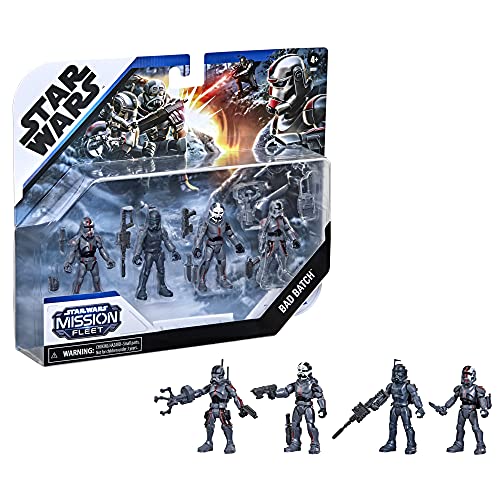 Hasbro- Star Wars Mission Fleet Action - Figuras de acción de ClonComando de 6 cm (4 Unidades) con Varios Accesorios, Juguetes para niños a Partir de 4 años (F5333)