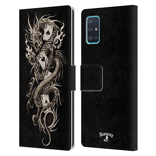 Head Case Designs Licenciado Oficialmente Alchemy Gothic Imperial Dragón Carcasa de Cuero Tipo Libro Compatible con Samsung Galaxy A51 (2019)