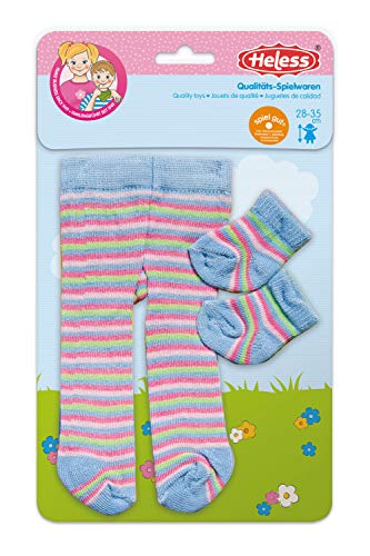 Heless 760 - Pantimedias con calcetines para muñecas, diferentes colores y patrones, surtidos, tamaño 28 - 35 cm