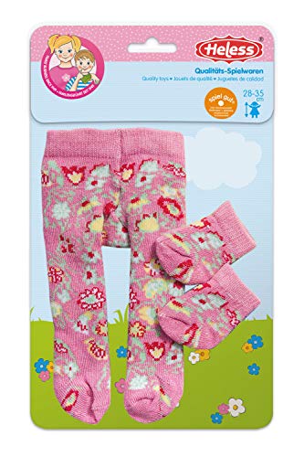 Heless 760 - Pantimedias con calcetines para muñecas, diferentes colores y patrones, surtidos, tamaño 28 - 35 cm