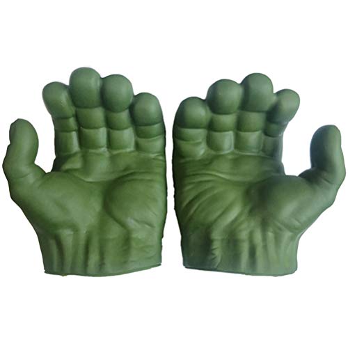 HenTuha Guantes Gamma, Big Hulk Smash Hands, 1 par de Guantes de Boxeo Suaves de Hulk, Disfraz de PVC de puño para niños y Adultos (Green)