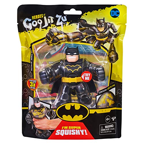 Heroes of Goo Jit Zu - Paquete de Juguete de Batman de DC, héroes Flexibles, pegajosos y elásticos, Color Negro y Amarillo