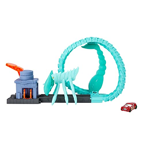 Hot Wheels City Ataque del escorpión, pista de coches de juguete, incluye 1 vehículo (Mattel GTT67)