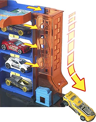 Hot Wheels City - Parking para coches, pistas para coches de juguete (Mattel HDR28)