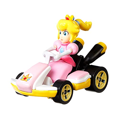 Hot Wheels Mario Kart Set de colección con 4 Coches de Juguete Die-Cast con Personaje, Regalo para niños +3 años, Modelo 3 (Mattel GXX97)