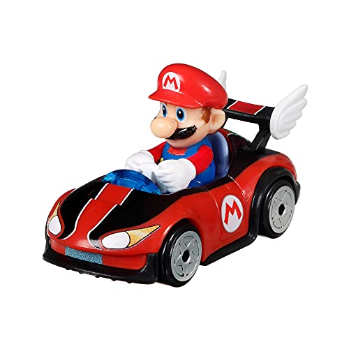 Hot Wheels Mario Kart Set de colección con 4 Coches de Juguete Die-Cast con Personaje, Regalo para niños +3 años, Modelo 3 (Mattel GXX97)