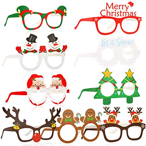 HOWAF 27 Piezas Marco de Gafas de Navidad Gafas photocall navideña Gafas Divertidas, Papá Noel árbol de Navidad Gafas de Disfraces Accesorio de Fiesta decoración Navidad para niños y Adultos