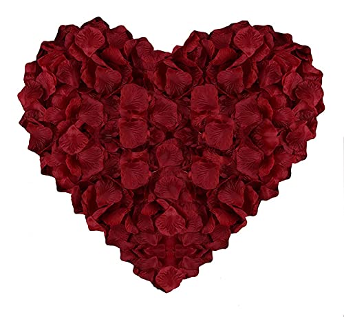 huaao 3000pcs Pétalos de Rosa Rojos Artificiales de Seda Decoración Romántico para día de San Valentín/Bodas/Fiestas/Ambiente Romántico/Proponer/Banquete de Boda/Confeti
