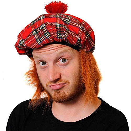 I LOVE FANCY DRESS LTD Conjunto de disfraz de rugby de Escocia, bandera escocesa, banderines de Escocia y sombrero de Tam O'Shanter escocesa – Conjunto de bandera de San Andrés