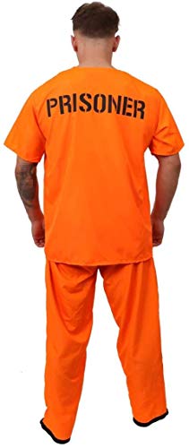 I LOVE FANCY DRESS LTD Disfraz DE Prisionero HUIDO Naranja Unisex para Adulto - Disfraz DE CONVICTO, Prisionero, Recluso, TOMBOS Y Ladrones - Top Y PANTALÓN Naranja (X-PEQUEÑO)