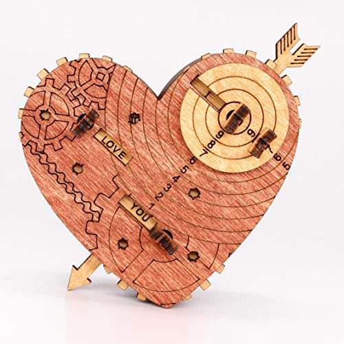 iDventure Cryptex - Puzzle 3D en forma de cofre del tesoro mecánico, joyas escondite para bodas, regalo de cumpleaños, San Valentín
