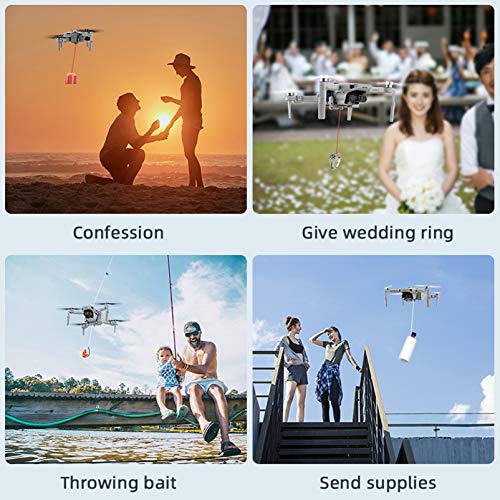 iEago RC Mini 2 dron lanzador de aire clip dron carga útil Entrega dron Transporte dispositivo de pesca para boda búsqueda y herramientas de rescate para DJI Mavic Mini / Mini 2 dron y accesorios