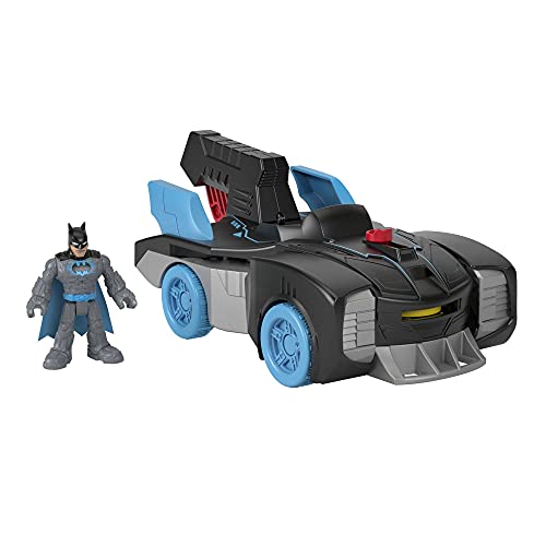 Imaginext DC Batmóvil transformable con Batman Coche de juguete lanza proyectiles con figura Mattel GWT24