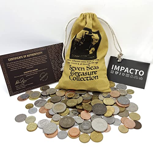 IMPACTO COLECCIONABLES El Tesoro de los 7 Mares. 500 Monedas de Todo el Mundo. con Certificado de autenticidad