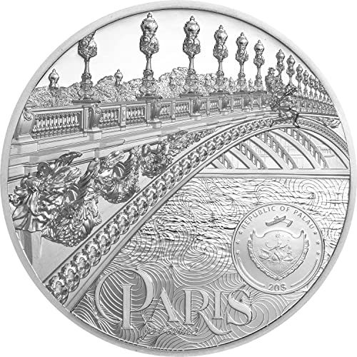 IMPACTO COLECCIONABLES Tiffany Art - Paris 3 Oz. Moneda Plata 20$ Palau 2021
