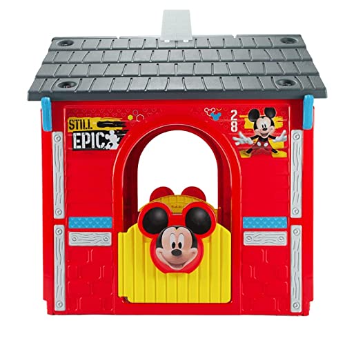 INJUSA - Casa de Juguete Mickey Mouse Licenciada Color Rojo con 2 Puertas de Acceso y 2 Ventanas Recomendado para Niños +3 Años
