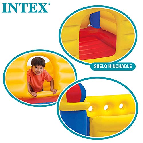 Intex 48259NP - Castillo hinchable INTEX, 175x175x135 cm, suelo hinchable, Para 2 niños, Peso máximo 45 Kg, Color rojo, amarillo y azul, Castillos hinchables infantiles