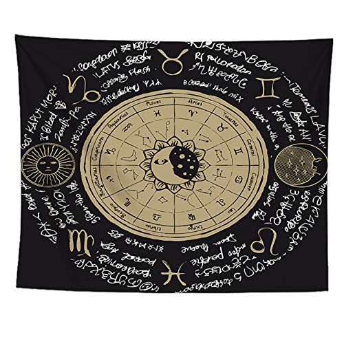 izielad Altar Tarot 12 Constelaciones Sol y Luna Astrología Tarot Adivinación Tela Decorativa 100X150CM 39.3X59IN