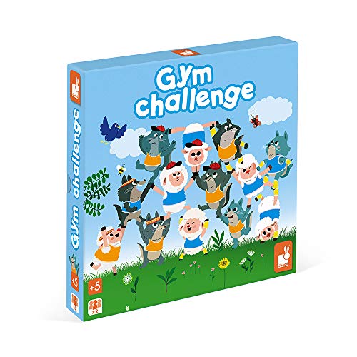 Janod - Gym Challenge - Juego de Mesa Infantil de Madera - Juego de Observación y Estrategia - A partir de 5 Años, J02639