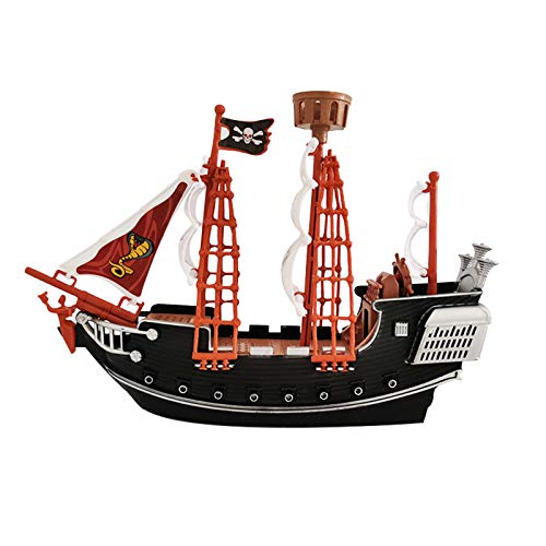JAWSEU Modelo de Barco Pirata, Juguete de simulación de Barco Pirata para niños, Adornos de decoración del hogar, Barco Pirata Juguetes para niños