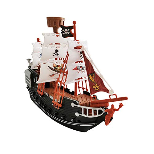 JAWSEU Modelo de Barco Pirata, Juguete de simulación de Barco Pirata para niños, Adornos de decoración del hogar, Barco Pirata Juguetes para niños