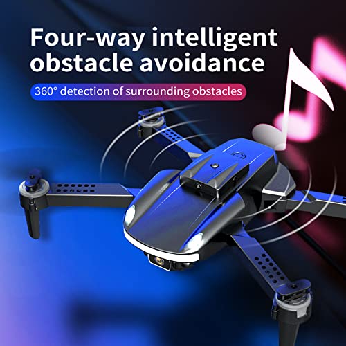 Jeankak 2,4Ghz Plegable Dron Cuadricóptero, Ultraligero Drones Inteligentes con Cámara Dual 4K Y Luces LED, Retorno Automático a Casa, Principiantes Zumbido para Tiro Al Aire Libre