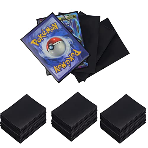 Jinhuaxin Fundas para Tarjetas, Fundas Cartas Pokemon Transparente para Pokémon, Card Sleeves para Cartas Coleccionables como Pokemon, Magic, Yu-Gi-Oh, The Gathering (negro) (300)