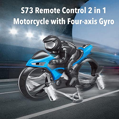 JLLING 2.4GHz RC Motocicleta 2 en 1 Land Air Flying Motos Drone Juguetes con rotación de 360 ​​​​Grados Drift Motocicleta eléctrica con luz LED para niños Adolescentes