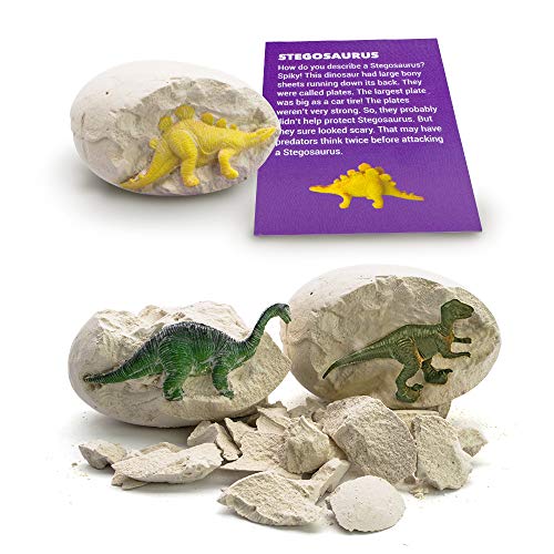 JoaSinc Kit de Excavación de Huevo de Dinosaurio de 12, Descubre 12 Dinosaurios Diferentes, Fiesta de Pascua de Juguete Stem Juguetes Educativos para Niños de 3 Años y Mayores Regalo de Niños Niñas