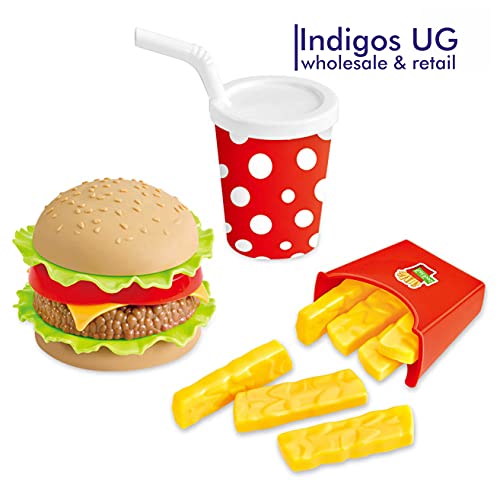 Juego de cocina de juguete de alimentos para hamburguesas, juego de rol educativo para niños y niñas, comida rápida