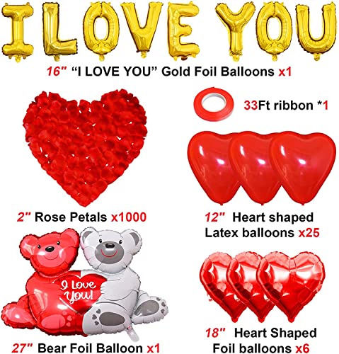 Juego de globos con forma de corazón para el día de San Valentín, 23 globos en forma de corazón, 18 globos para el día de San Valentín