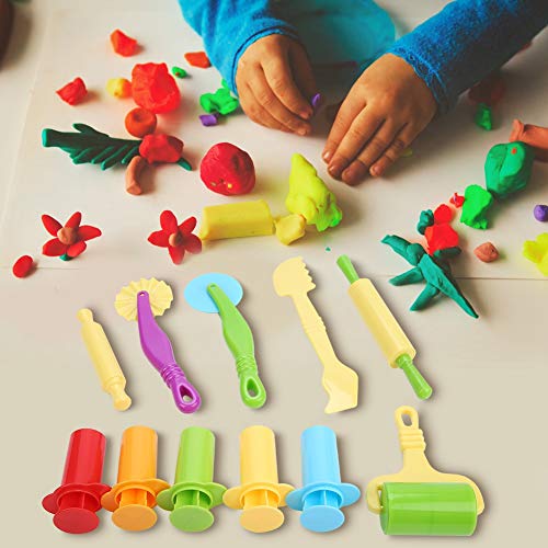 Juego de Herramientas de Arcilla de Color, 11 Piezas de Bricolaje Kits de fabricación de Pasta Múltiples Juegos de plastilina plástica Juego de moldes de plastilina Creativo Juego para niños pequeños
