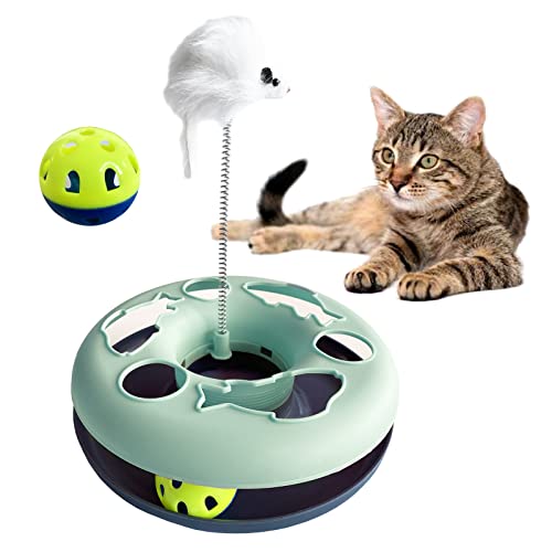Juguete Antiestrés para Gatitos. Juego Divertido y Entretenido para Gatos. Centro de Entretenimiento para tu Mascota. Juguete Interactivo para Gato. (Verde)