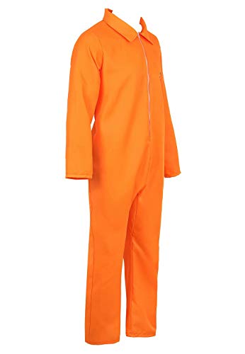 jutrisujo Disfraz Prisionero huido Naranja Hombre Cosplay Halloween Carnaval Adulto s