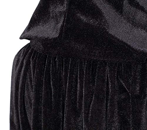 JYOHEY Capa larga de terciopelo negro y rojo, con capucha, para Halloween, disfraz de mago de vampiro, disfraz de adulto unisex