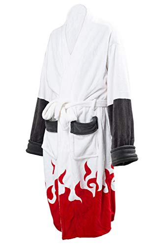 Karnestore Namikaze Minato Akatsuki - Kimono, albornoz de forro polar, para invierno, cuello alto, chal, pijama