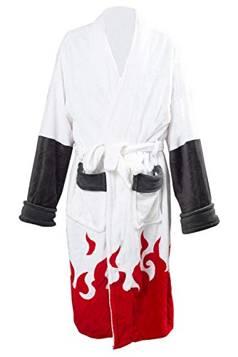 Karnestore Namikaze Minato Akatsuki - Kimono, albornoz de forro polar, para invierno, cuello alto, chal, pijama