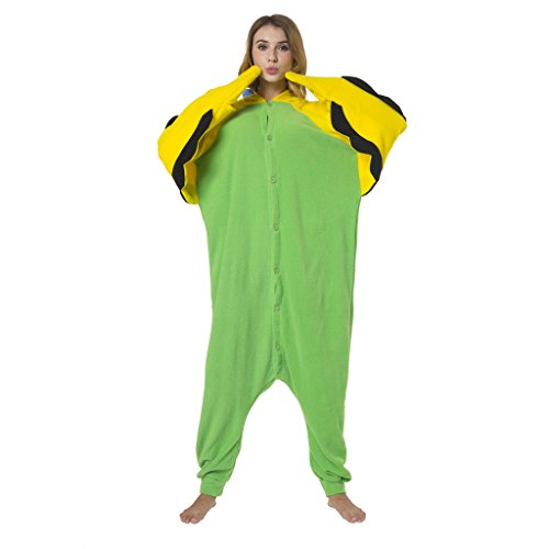 Katara (10+ Modelos) Kigurumi Pijamas Disfraz Animal Halloween Adultos Loro Verde Talla 145-155cm
